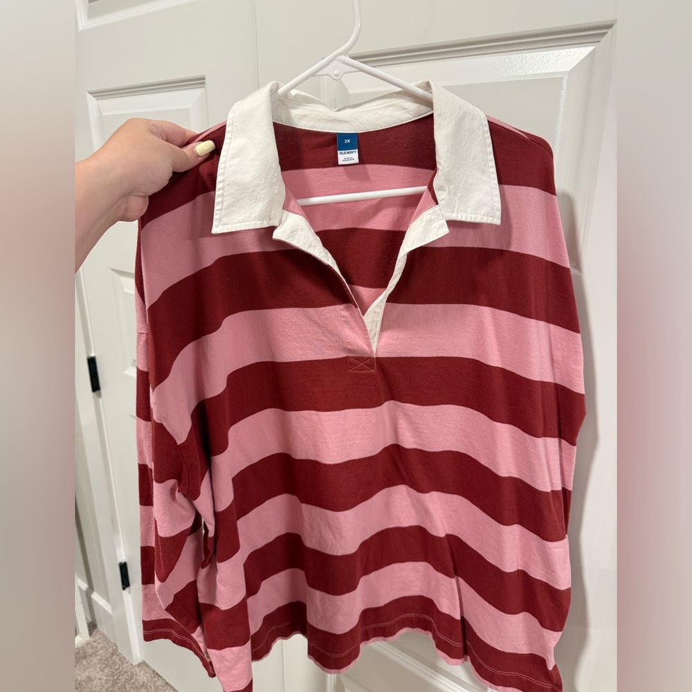 Striped Rugby Polo Top